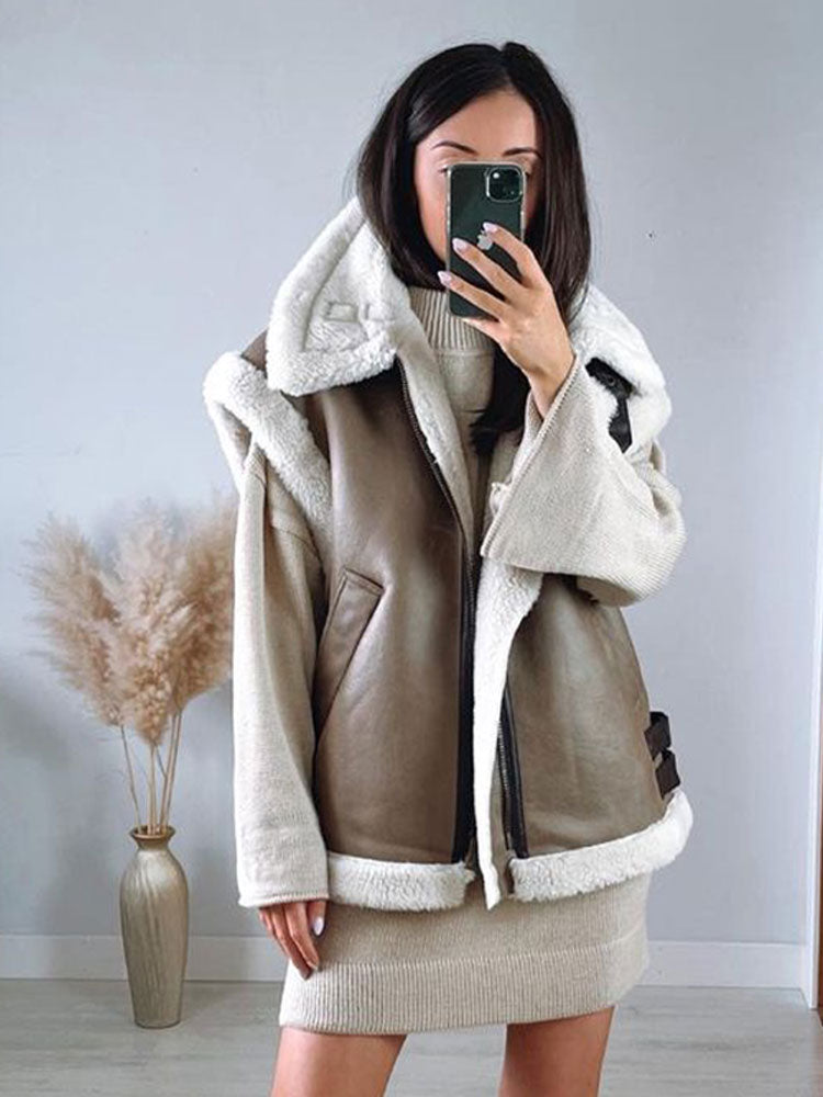 Hilary | Statement Two-Tone Shearling Jacket