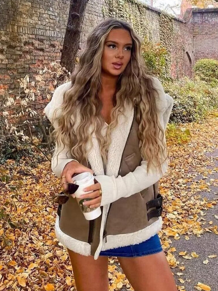 Hilary | Statement Two-Tone Shearling Jacket