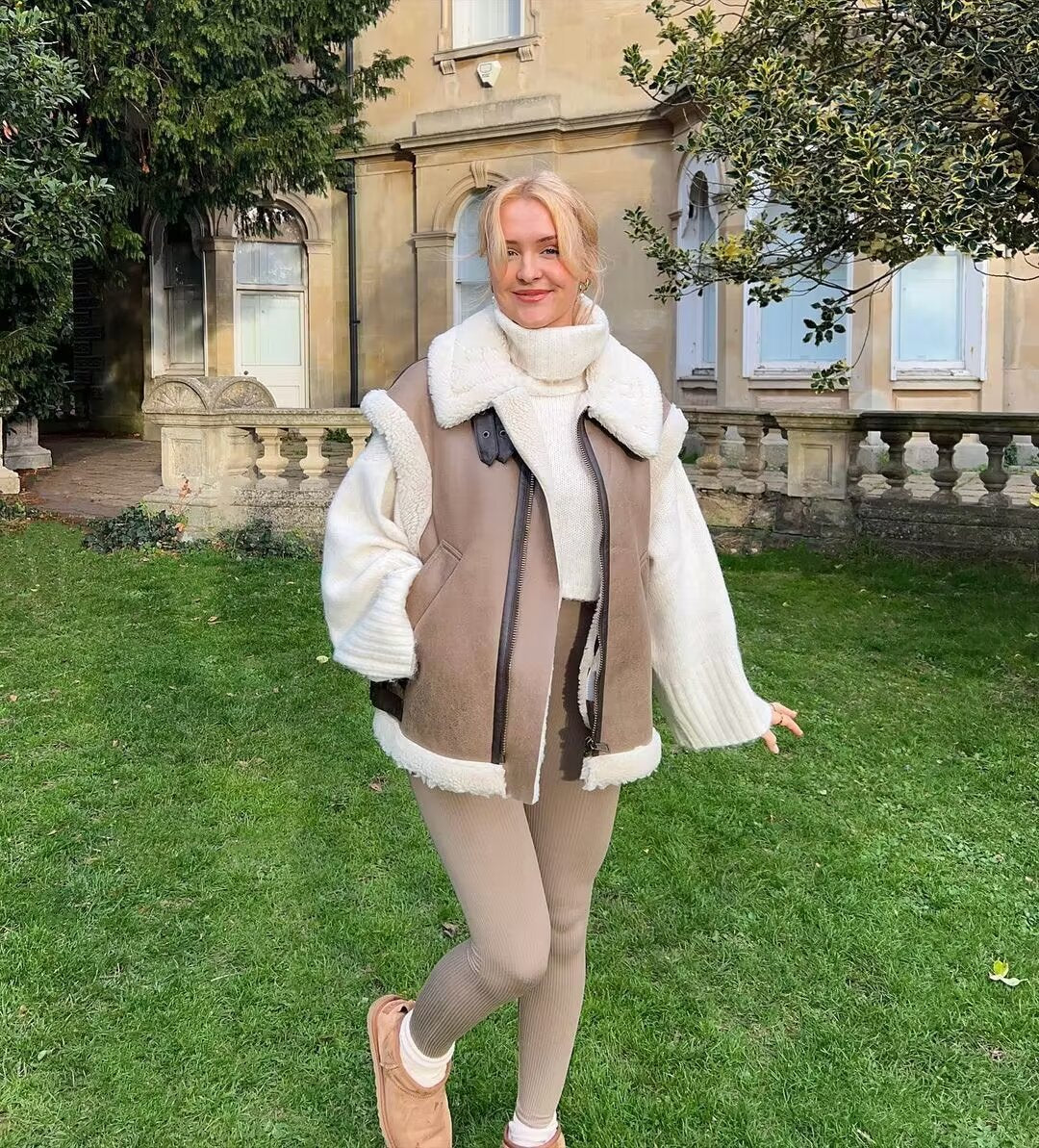 Hilary | Statement Two-Tone Shearling Jacket