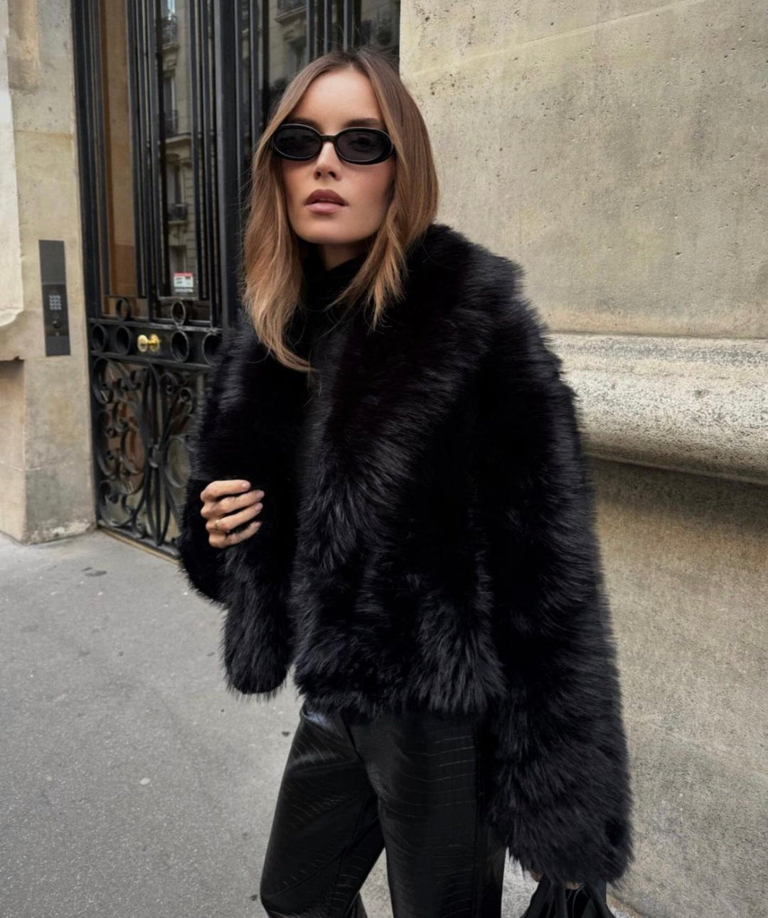 Delphine | Warm Oversized Faux Fur Coat for Women