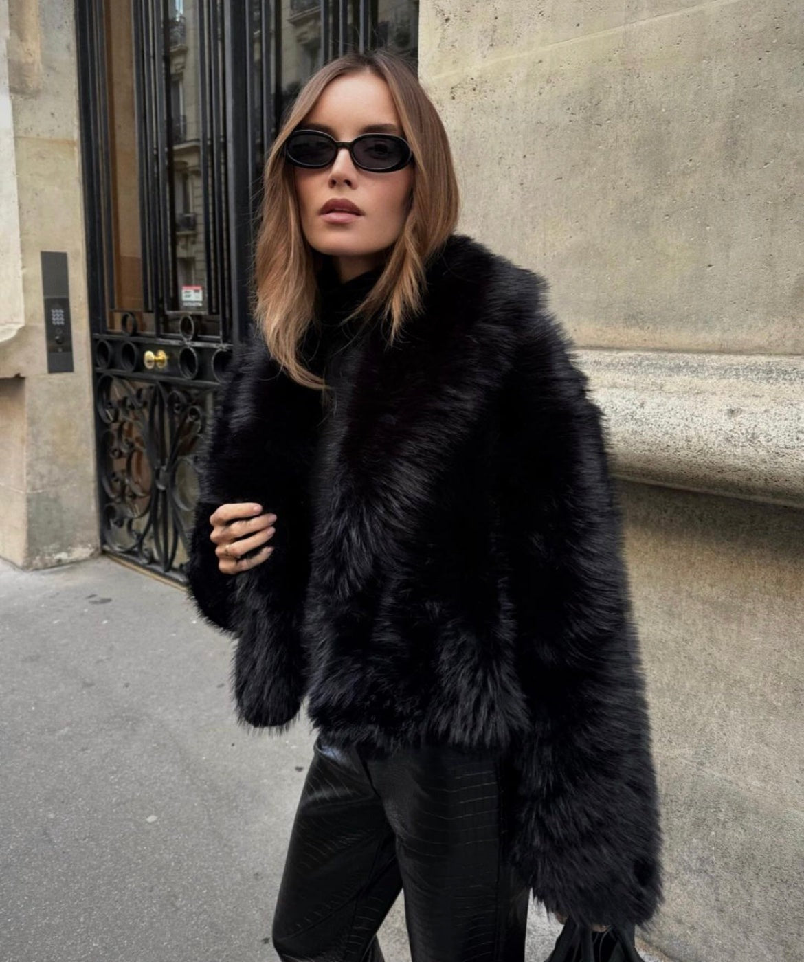 Delphine | Warm Oversized Faux Fur Coat for Women