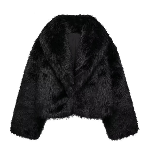 Delphine | Warm Oversized Faux Fur Coat for Women
