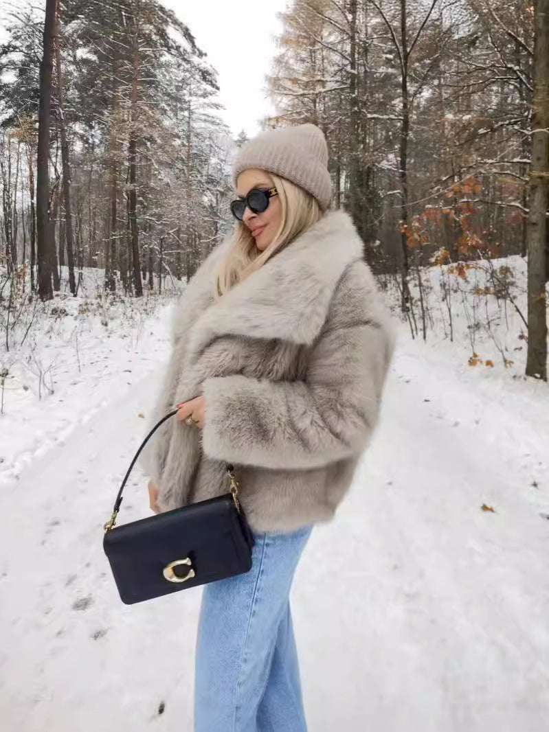 Delphine | Warm Oversized Faux Fur Coat for Women