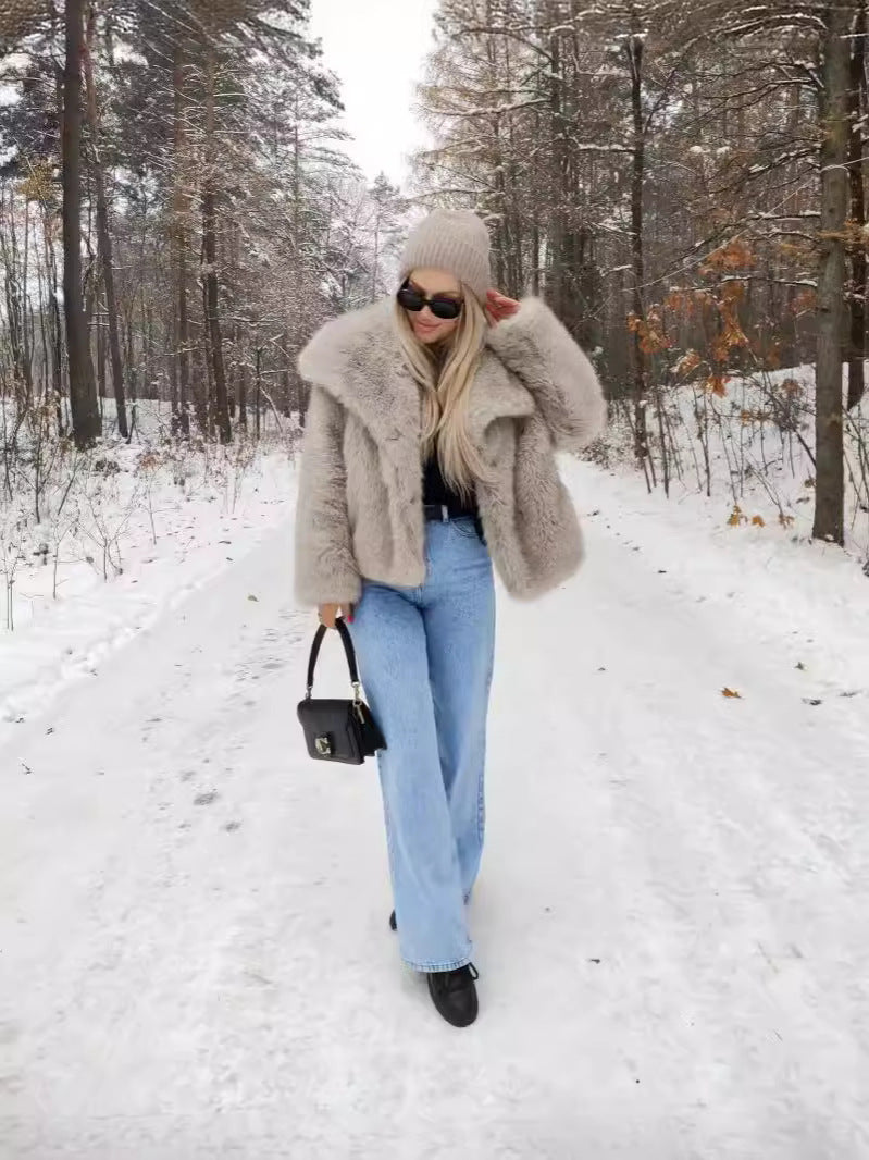Delphine | Warm Oversized Faux Fur Coat for Women