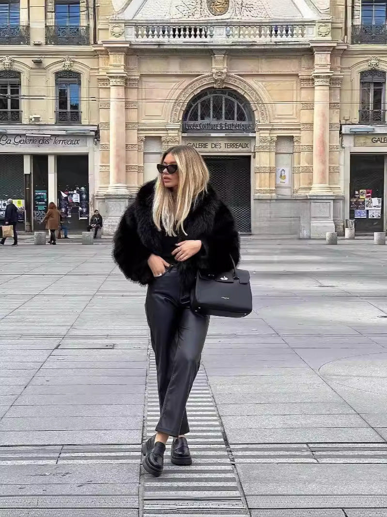 Delphine | Warm Oversized Faux Fur Coat for Women