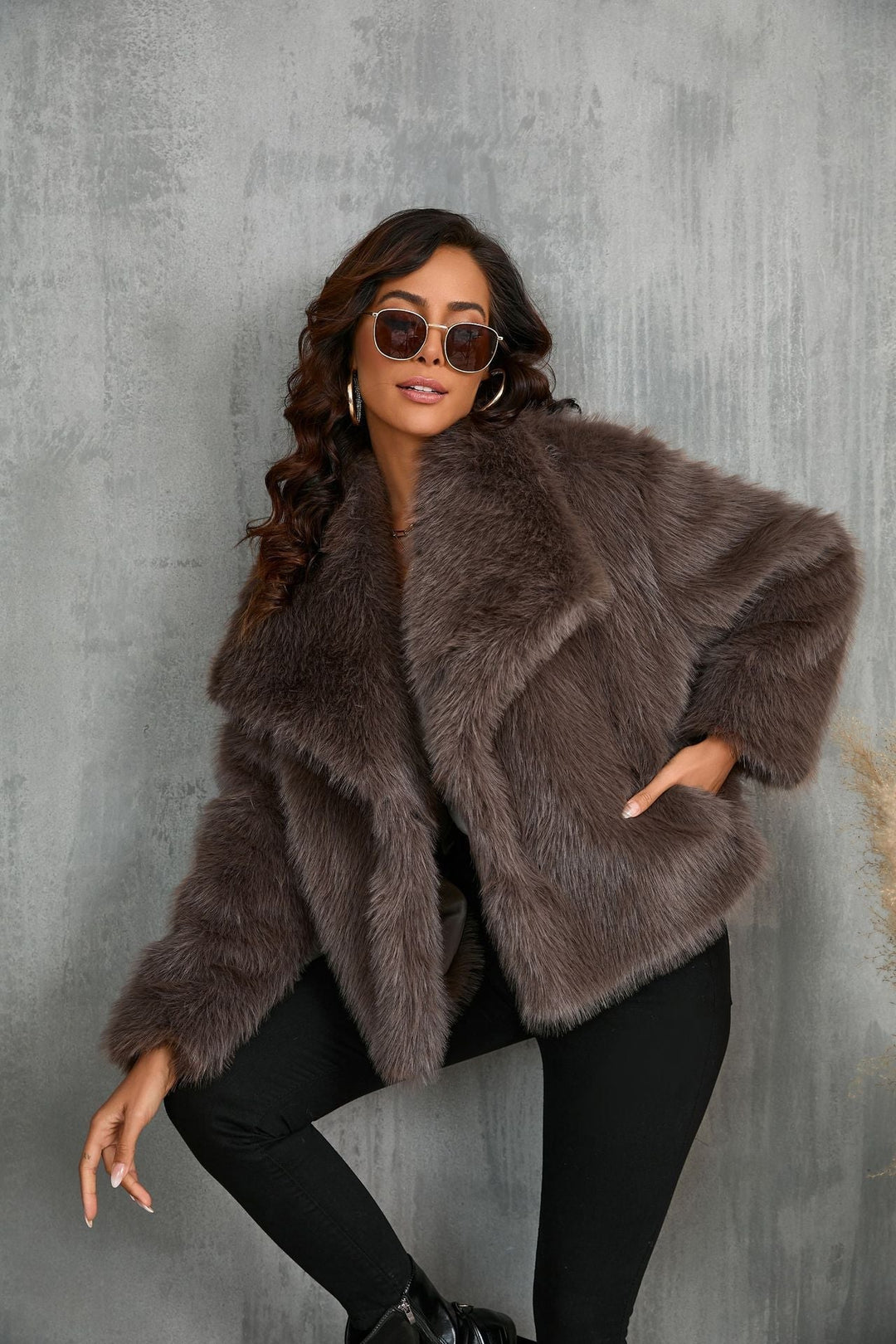 Delphine | Warm Oversized Faux Fur Coat for Women