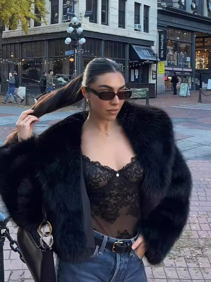 Delphine | Warm Oversized Faux Fur Coat for Women