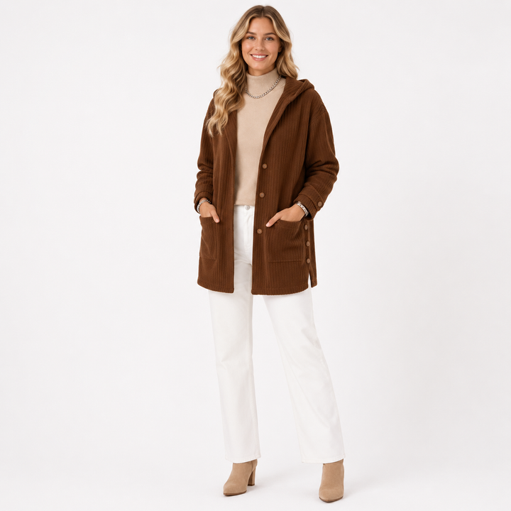 Eleanor | Effortless Hooded Corduroy Jacket