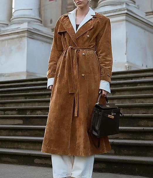 Elisea | Refined Suede Trench Coat