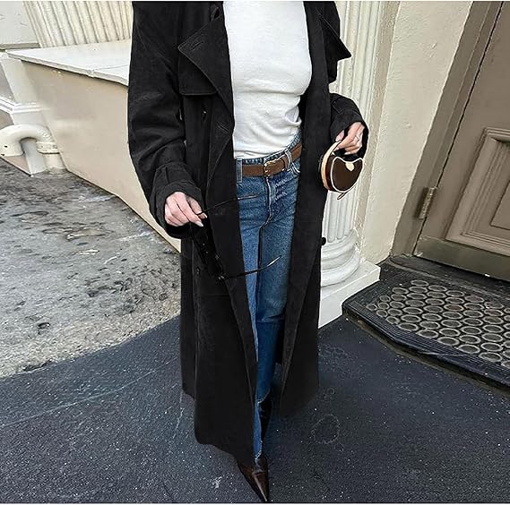 Elisea | Refined Suede Trench Coat