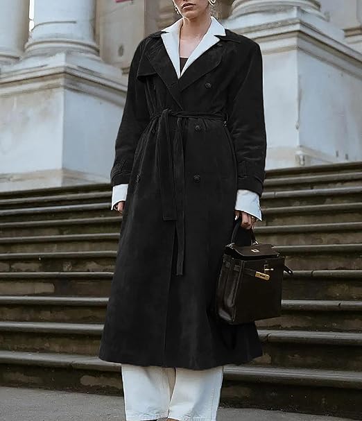 Elisea | Refined Suede Trench Coat