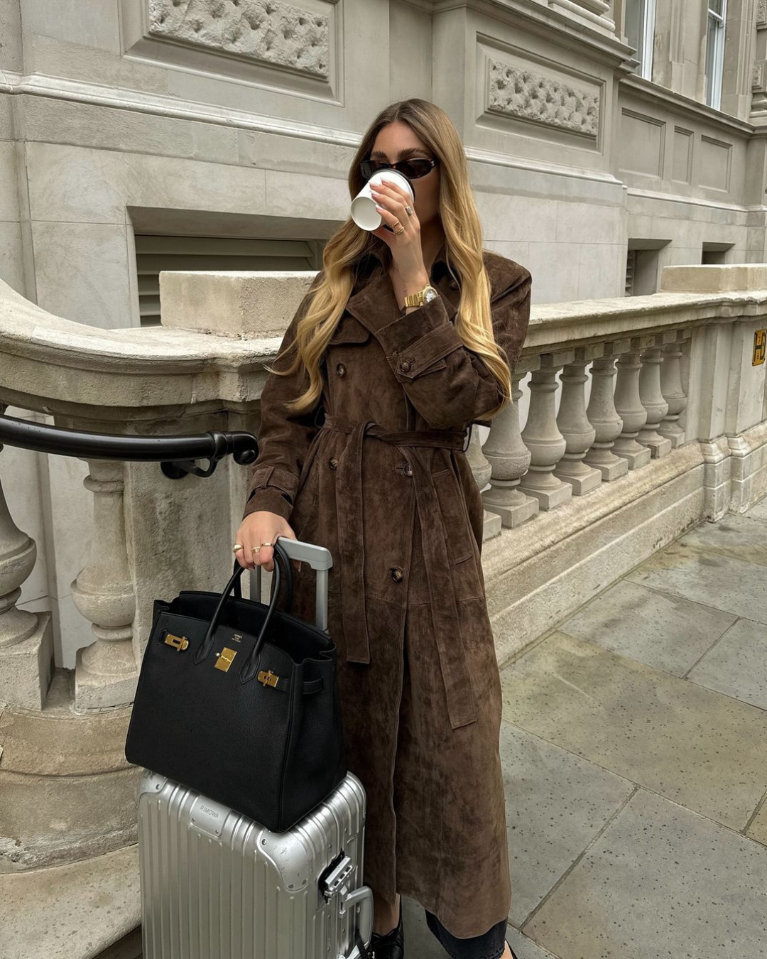 Elisea | Refined Suede Trench Coat