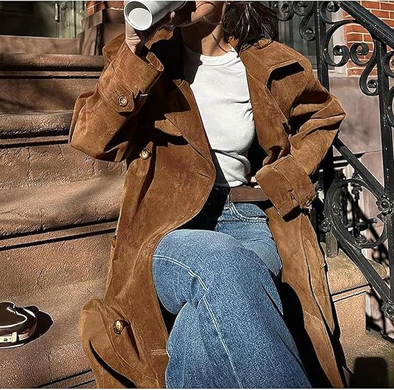 Elisea | Refined Suede Trench Coat