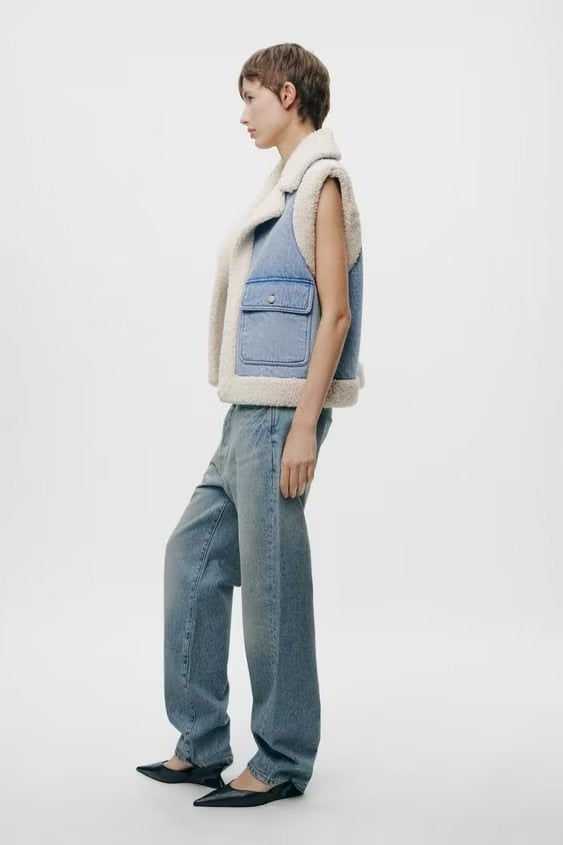 Hadley | Rugged Denim Shearling Gilet