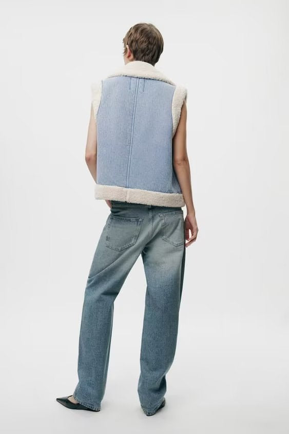 Hadley | Rugged Denim Shearling Gilet