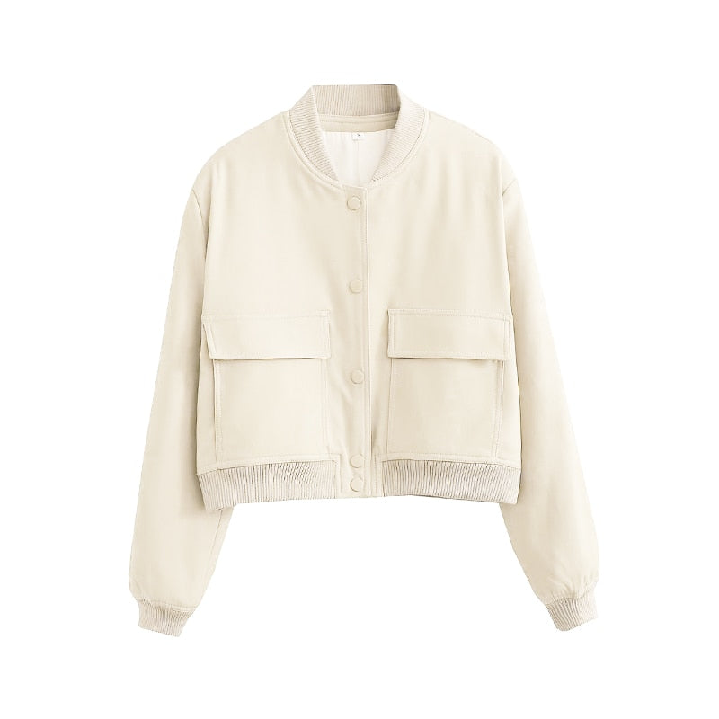 Nola | Effortless Cropped Bomber Jacket