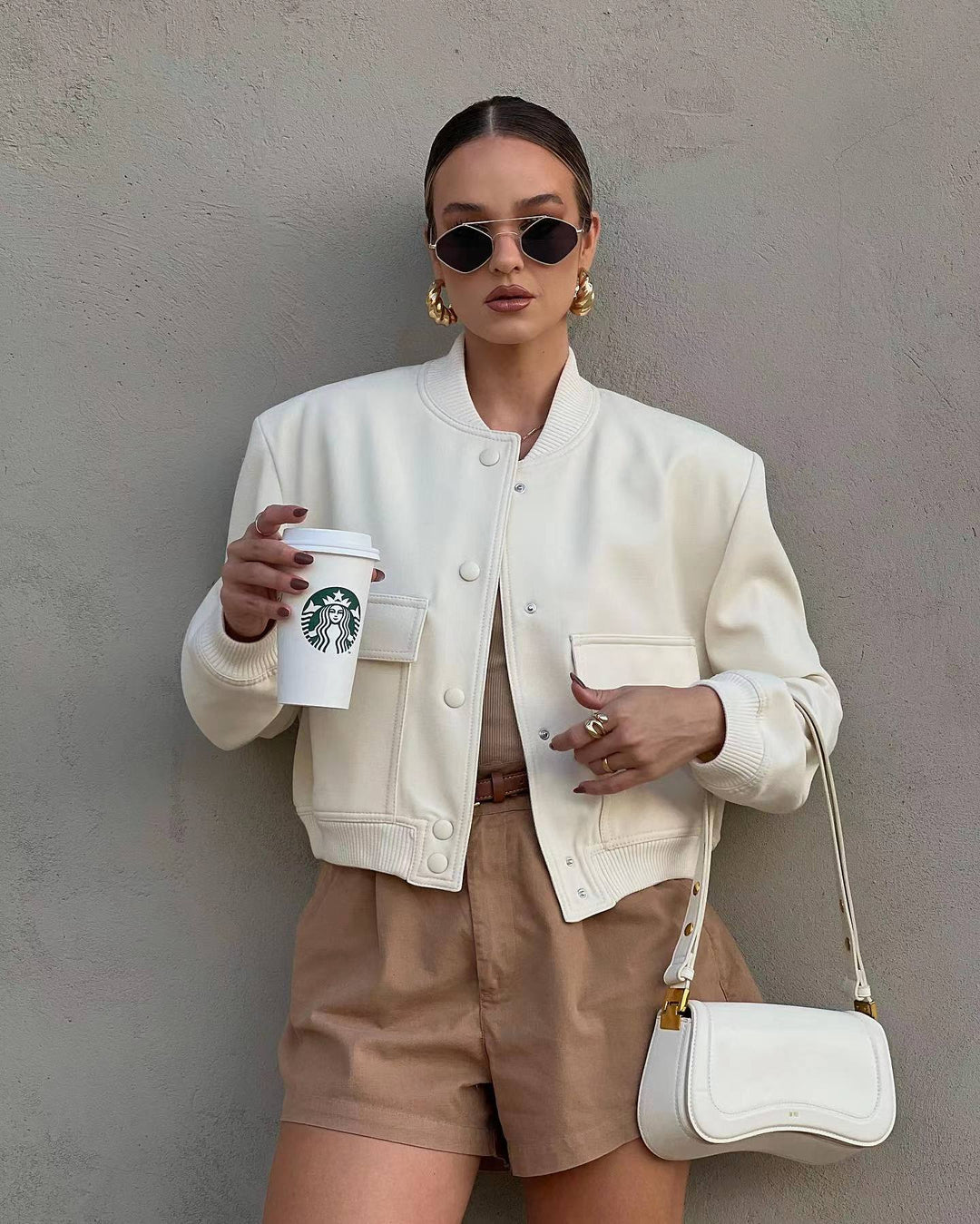 Nola | Effortless Cropped Bomber Jacket