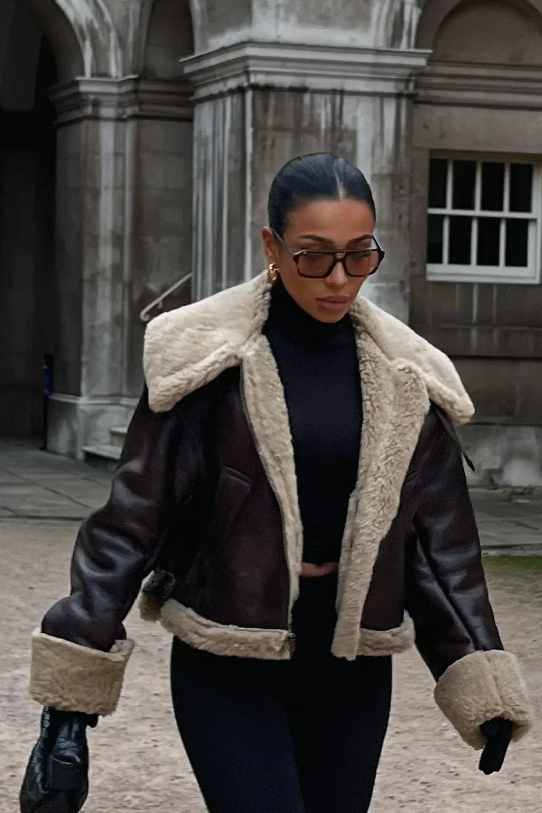 Samara | Cosy Cropped Shearling Jacket