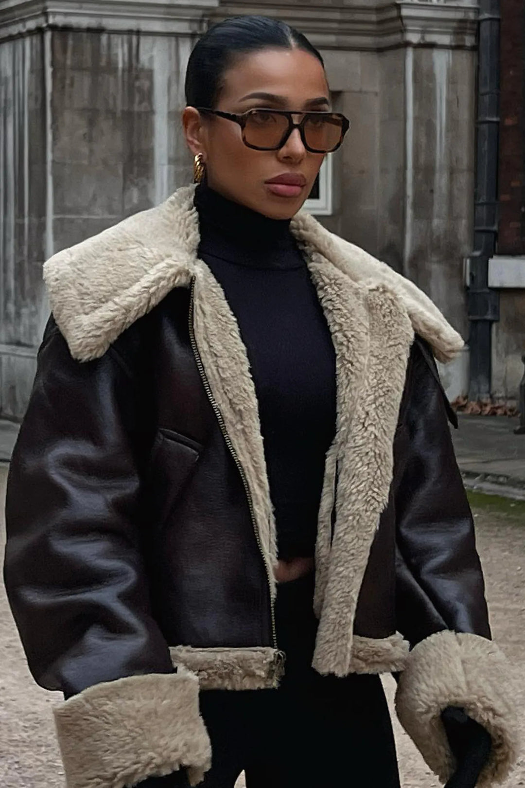 Samara | Cosy Cropped Shearling Jacket