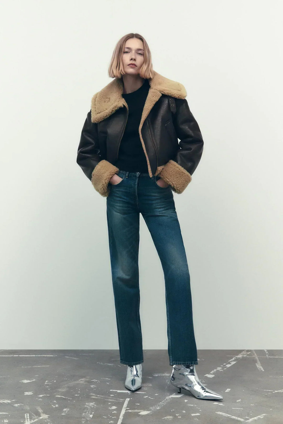 Samara | Cosy Cropped Shearling Jacket