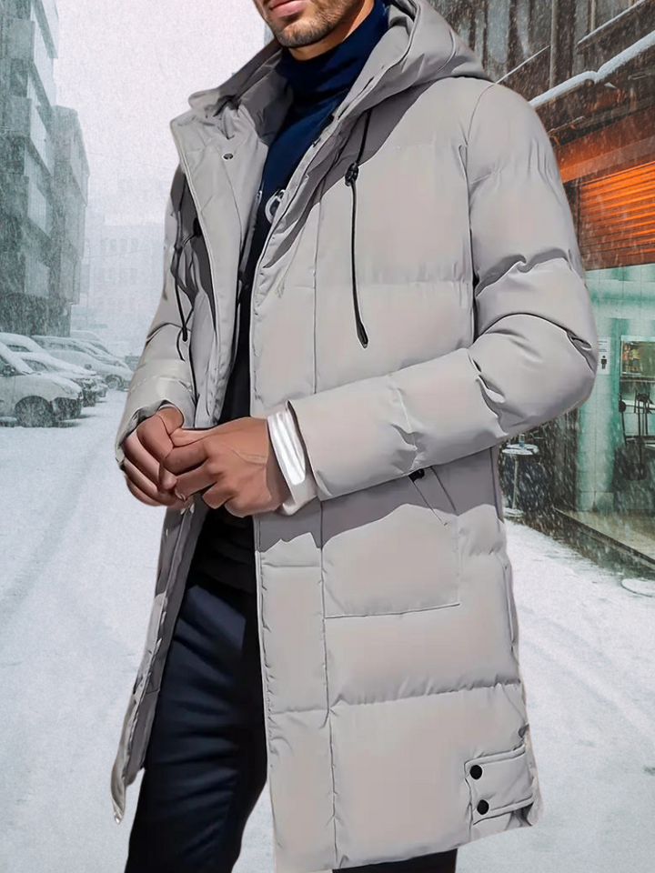 Warrick | Premium Long Hooded Puffer Jacket for Men