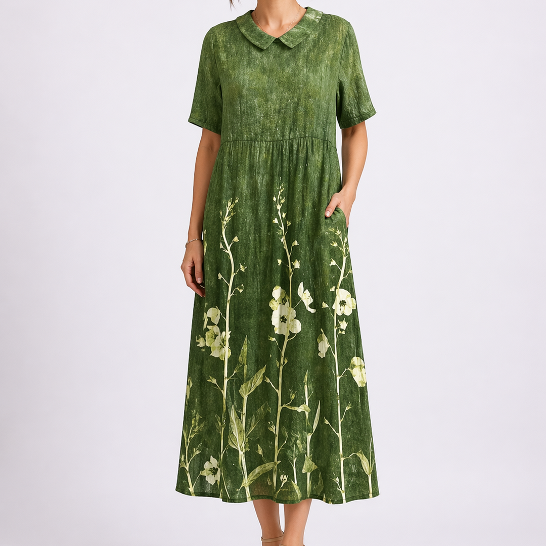 Beatrice | Effortless V-Neck Floral Midi Dress