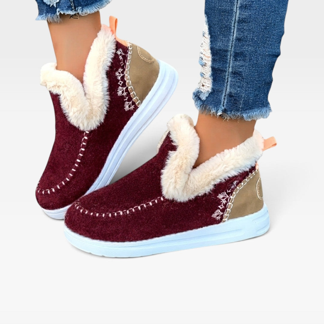 Clarissa | Plush Wool Felt Winter Ankle Boots Women