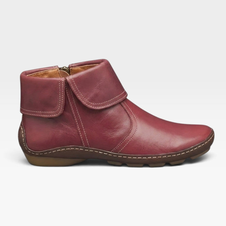 Emmeline | Refined Fold-Over Leather Ankle Boots Women