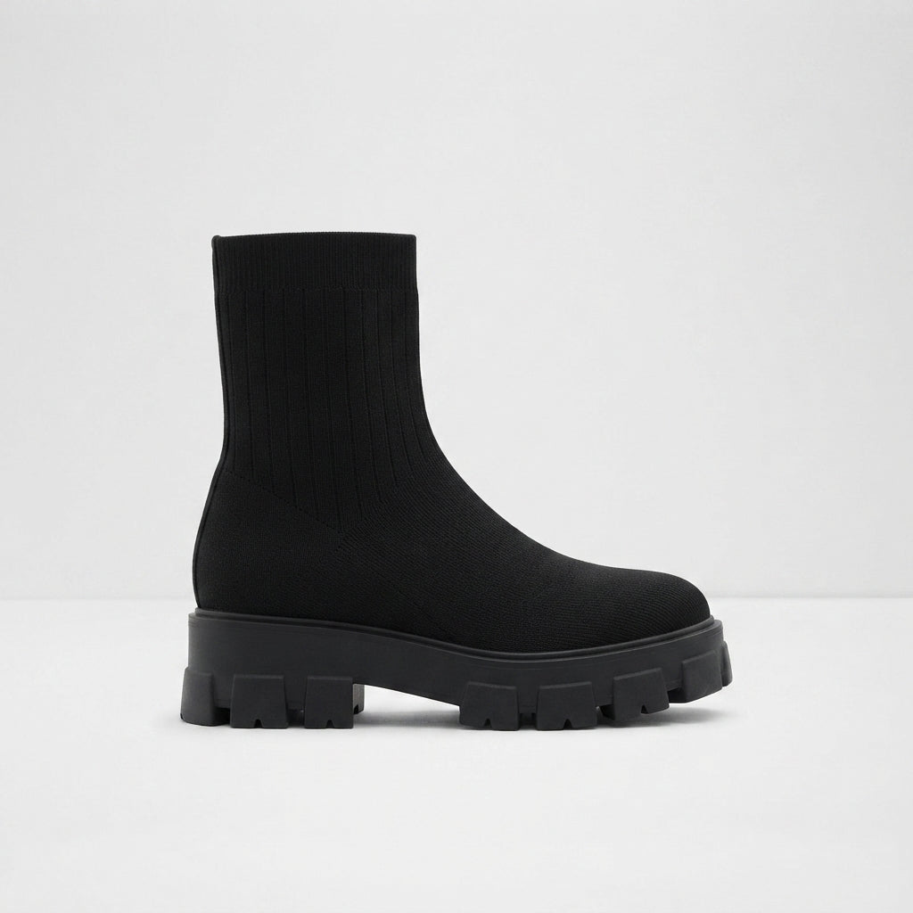 Cressida | Cozy Knit Slip-On Slipper Ankle Boots