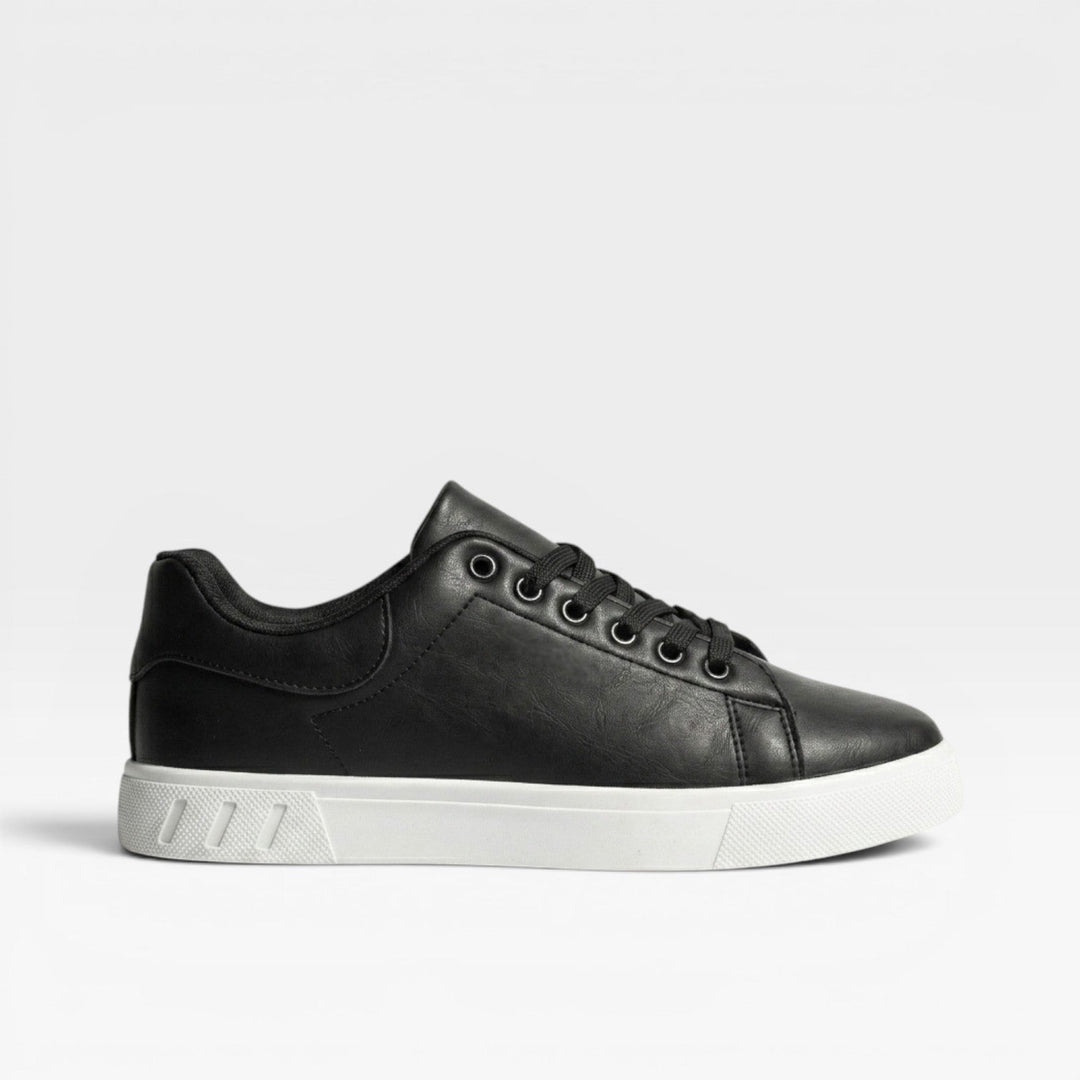 Clive | Contemporary Leather-Look Lace-Up Trainers