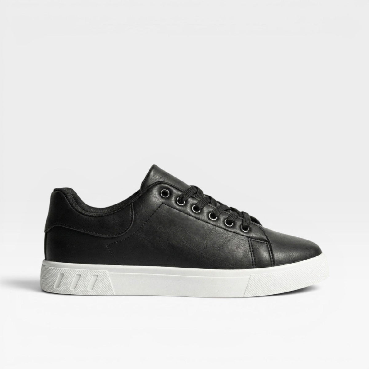 Clive | Contemporary Leather-Look Lace-Up Trainers