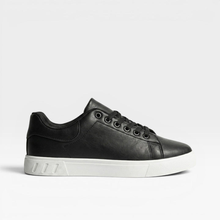 Clive | Contemporary Leather-Look Lace-Up Trainers