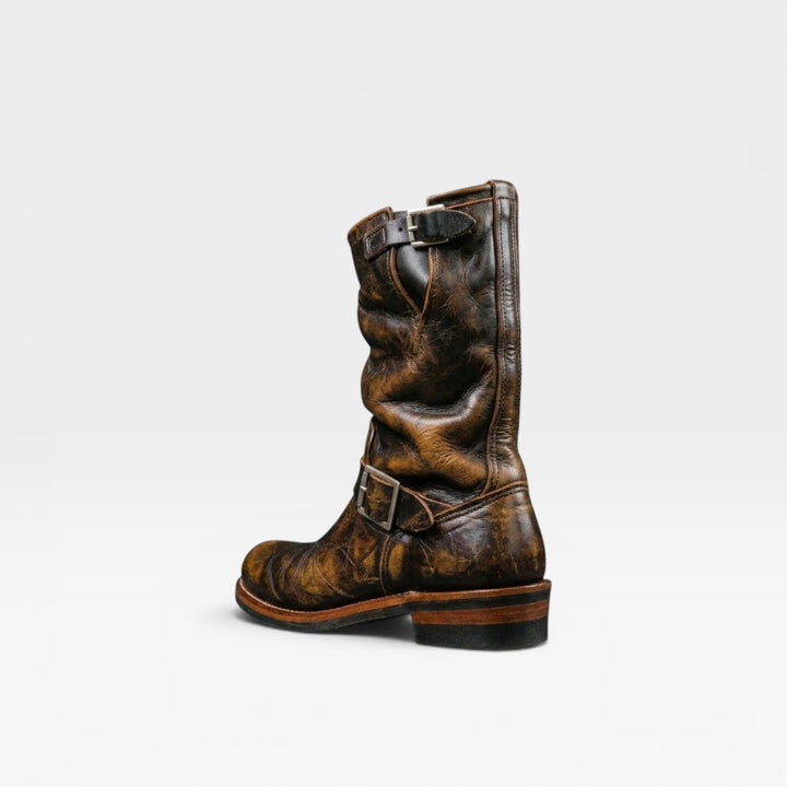 Anselm | Rugged Buckle Strap Leather Mens Boots