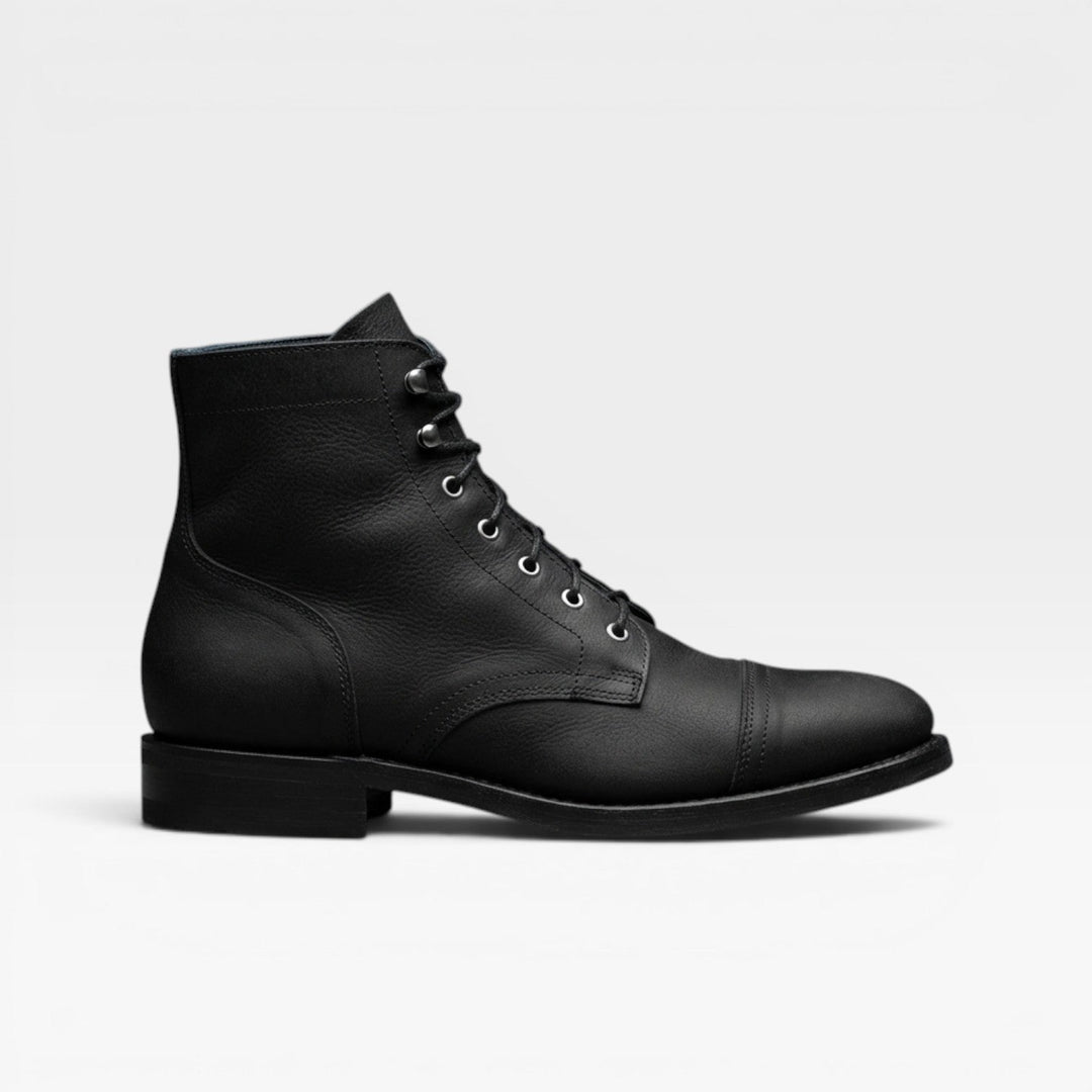 Ashby | Weathered Cap Toe Leather Ankle Boots