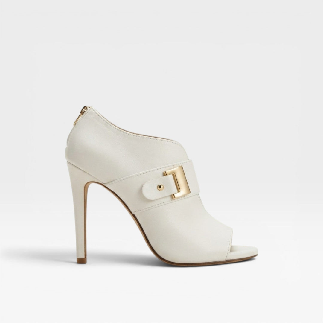 Zenobia | Graceful Peep Toe Leather Ankle Boots