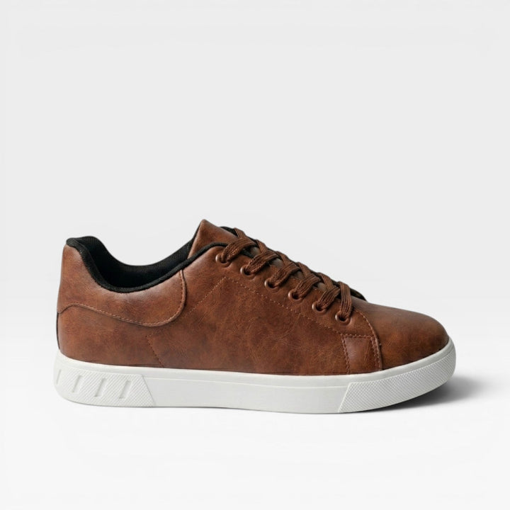 Clive | Contemporary Leather-Look Lace-Up Trainers