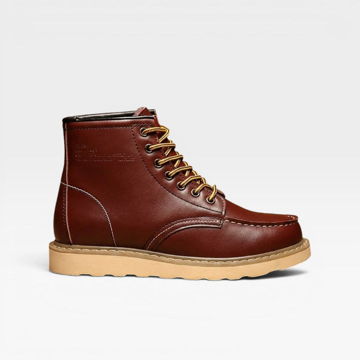 Archer | Sturdy Moc Toe Leather Mens Boots