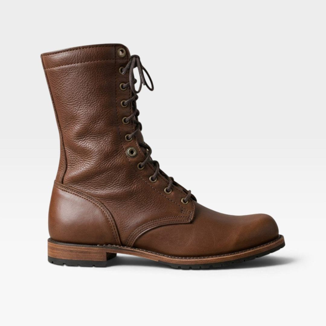 Hermione | Rugged Leather Lace-Up Combat Boots Women