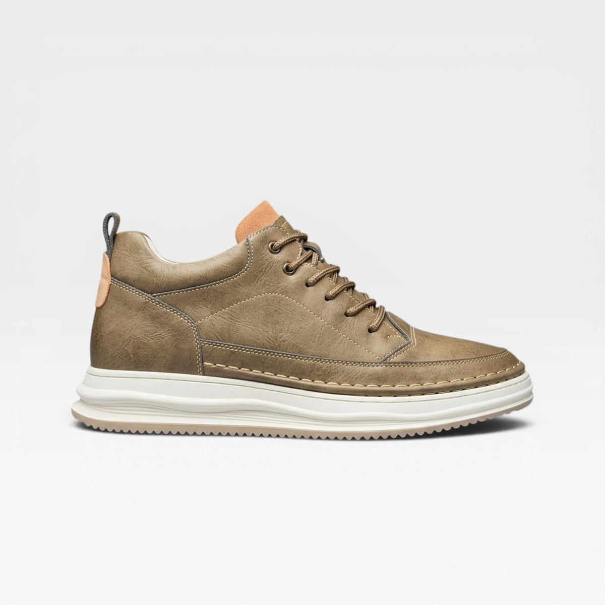 Darrow | Refined Leather Mid-Top Lace-Up Trainers