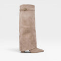 Philippa | Bold Suede Knee High Block Heel Boots