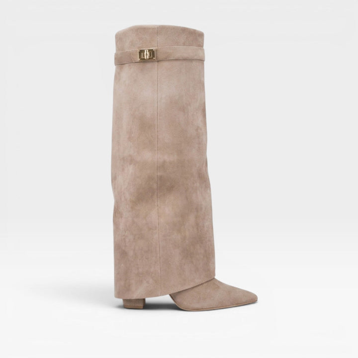 Philippa | Bold Suede Knee High Block Heel Boots Women