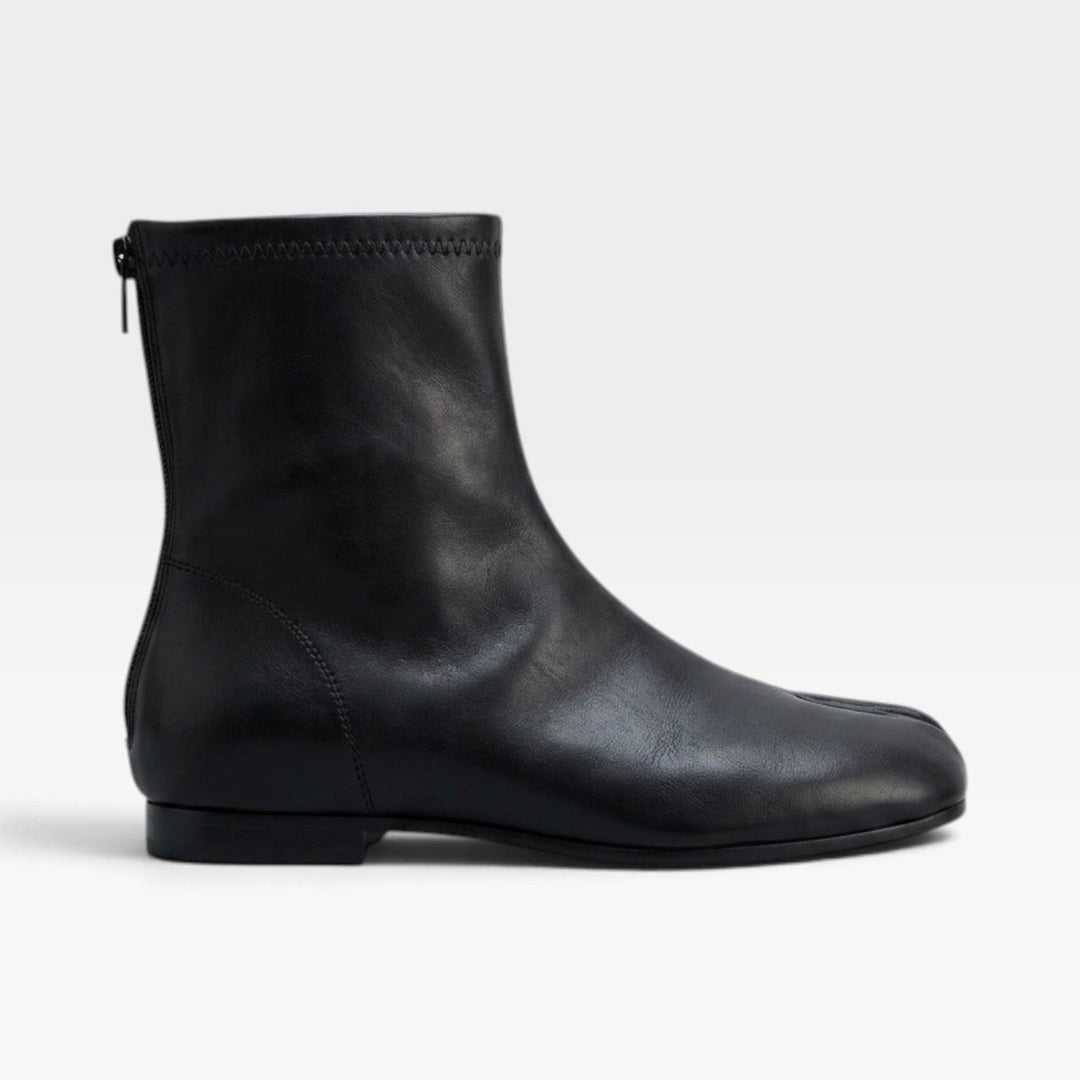 Cosima | Modern Split-Toe Flat Ankle Boots