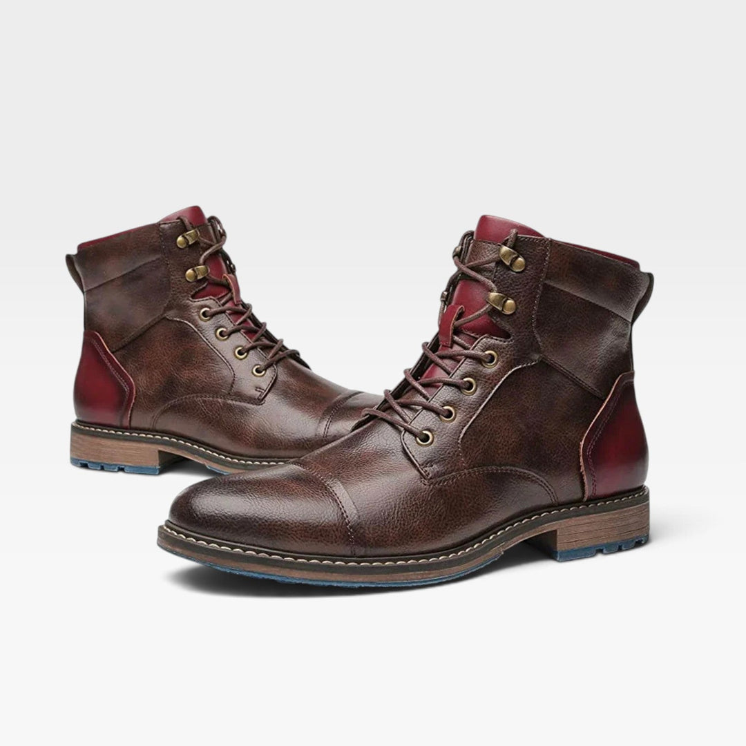 Aubrey | Sharp Contrast Sole Leather Ankle Boots