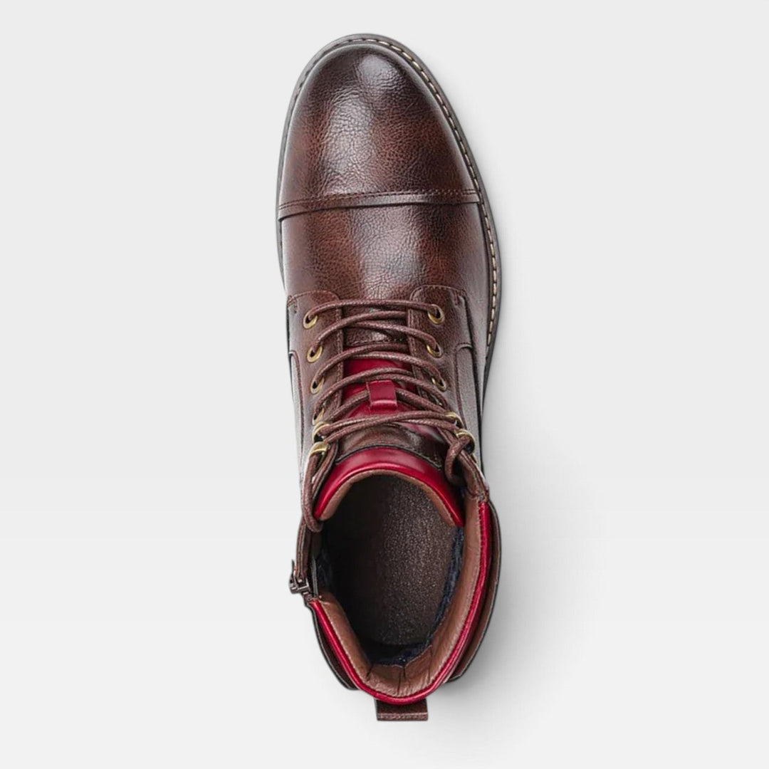 Aubrey | Sharp Contrast Sole Leather Ankle Boots