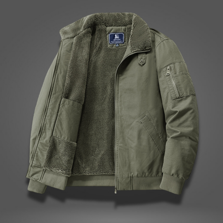 Cassius | Rugged Fur-Collar Bomber Jacket for Men
