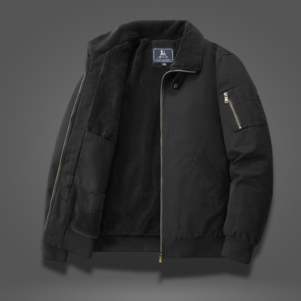 Cassius | Rugged Fur-Collar Bomber Jacket for Men