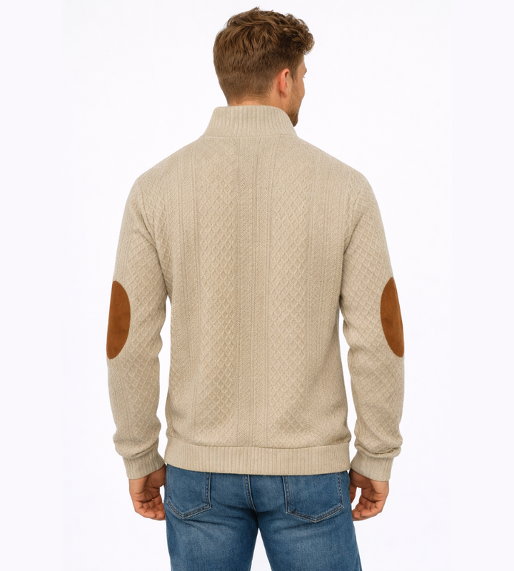 Ellery | Warm Cable Knit Sweater with Elbow Patches