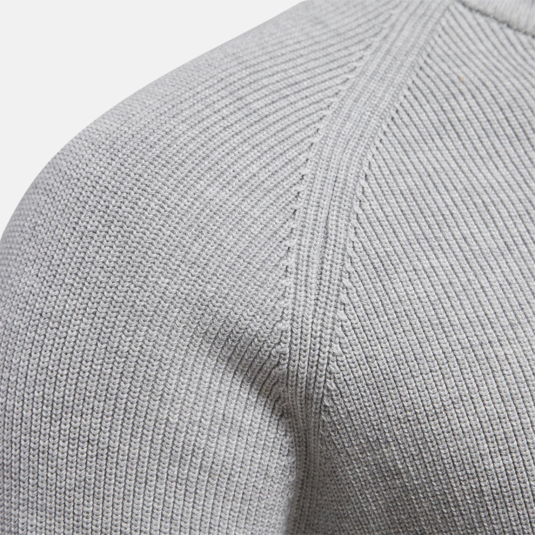 Marlon | Ribbed Half-Zip Jumper with Stand Collar for Men