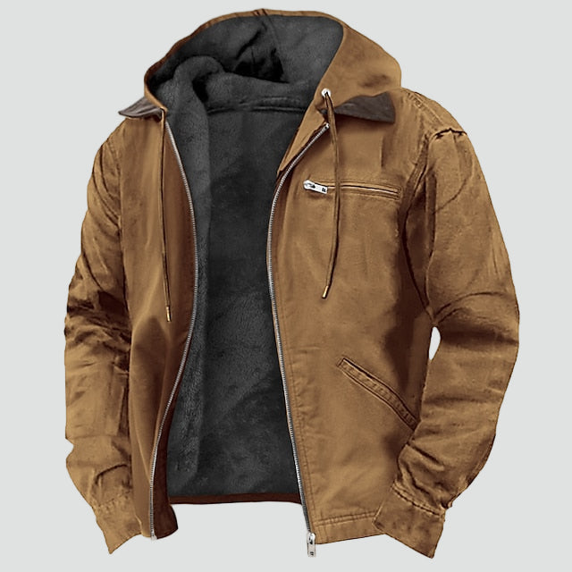 Silvan | Warm Fleece Hooded Mid-Season Jacket for Men