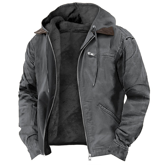 Silvan | Warm Fleece Hooded Mid-Season Jacket for Men